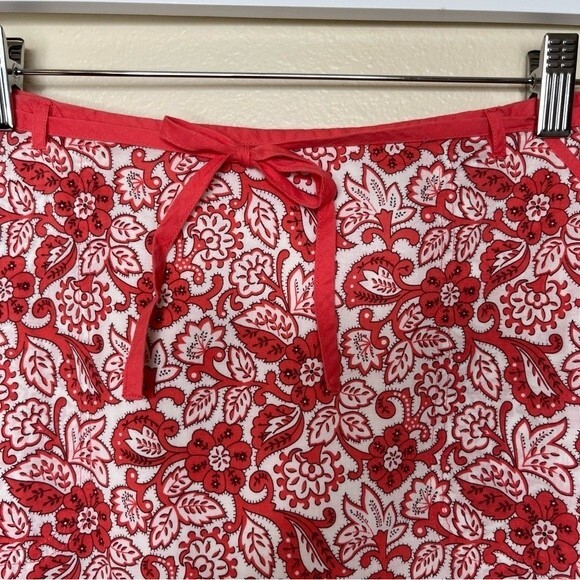 American Eagle Outfitters AEO Floral Lined Front Tie Coral Skirt Pockets Women 4 - Picture 7 of 13